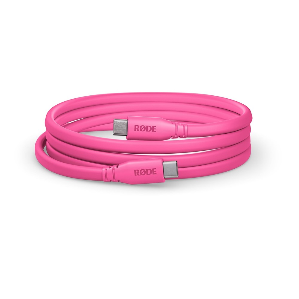 USB-C to USB-C Flat Cable 1.5m – High-Speed Data Transfer, Pink Color