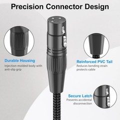 Right Angle XLR Cable, Adjustable-Angle Male to Straight Female 1FT, 90 Degre…