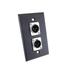 PROCRAFT SPL-2XM-BK 1 Gang Black Steel Wall Plate Loaded w/ 2) XLR Male