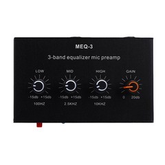 Microphone Preamplifier Compact Adjustable Gain For Studio Use Black Recommended