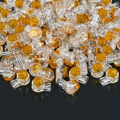 BUYGOO 200PCS Waterproof Gel-Filled Orange Clear Button K1 Connector
