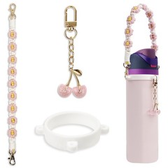 Handle Strap & Cherry Charm Accessories Set Compatible with Owala Water Bottl…