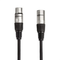 Amazon Basics 2-Pack XLR Microphone Cable for Recording Studio, 3 Feet, Black