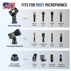 CAHAYA Mic Stand Floor Adjustable – Tripod Boom Arm Microphone Stand with Carryi