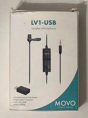 Movo LV1-USB Condenser Lavalier Microphone for Computer, Camera, Smartphone