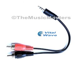 6 inch 3.5MM (1/8″) Stereo Male to Dual RCA Plugs Premium Audio Cable Wire VWLTW