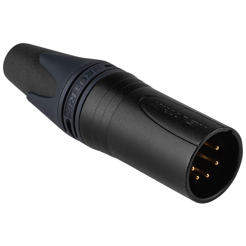 Neutrik NC5MXX-B 5-Pin XLR Male Cable Connector Black Metal Housing with Gold Co