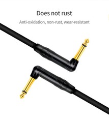 1/4 TS-M to 1/4 TS-M Right Angle Both End Patch Cord Mono Instruments Cable