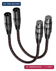 XLR Cable Short, Mic Cord 1 ft 2 Pack，Braided Balanced Microphone Cable | Oxygen