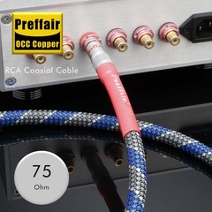 Audiophile OCC HiFi Coaxial Cable+RCA Plugs 75 Ohm Digital Wire Audio DAC Cord