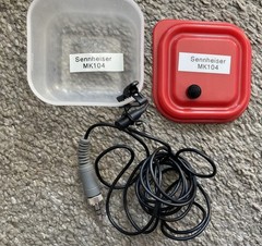 Sennheiser MK104 Lavalier Microphone – Sennheiser wiring, used, Black+clip, wind