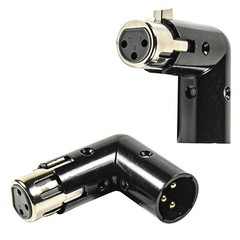 2x HQRP 3-Pin XLR Angle Adapters Dual Male & Female 4 Adjustable Angle Position