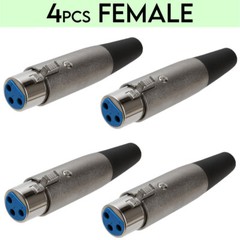4 Female 3P XLR Male/Female Microphone Connector Adapter MIC Speaker 3Pin Audio