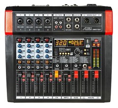 Audio2000’S AMX7381 4-Channel Powered Audio Mixer with 320 DSP Sound Effects-NEW