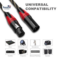 XLR Cable, Microphone Cables 25Ft 6 Pack, BEZOKABLE Braided XLR Male to Female 3