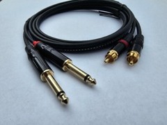 Mogami Dual Male TS 6.35mm 1/4″ Phono Mono to 2×RCA Connector Audio Cable