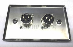 5 Pack – 2-Port Dual Socket XLR Female Stainless Steel Microphone Mic Wall Plate