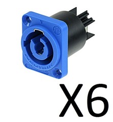 (6 Pack) Neutrik NAC3MPA-1 Powercon Chassis Power In. Rated at 20A/250V (AC)