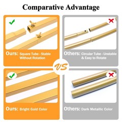 Wokceer Backdrop Stand Square Wedding Arch 6.6Ft X 5.2Ft Gold Metal Balloon