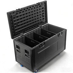 1-4X Cable Trunk Road Case with Wheels & Divider Stackable Road Case 44″x22″x25″