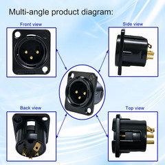 20x XLR 3Pin Male Panel Mount Chassis Audio Connector Fine Nickel Plated Housing