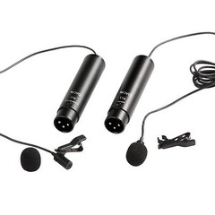 Movo LV4 Dual XLR Omnidirectional & Cardioid Microphone Lavalier Interview Kit