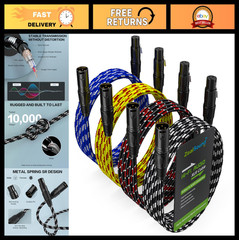 „6.6ft XLR Microphone Cables 4-Pack, Balanced Shielded OFC Nylon-Braided, Metal