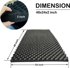 4 PCS Acoustic Panels,48“X24“X2“ Egg Crate Foam Soundproof Foam Wall Panels,H