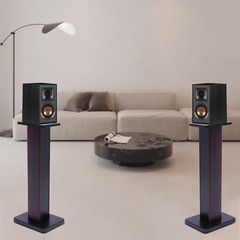 28″ 1 Pair Bookshelf Speaker Stands Surround Sound Home Theater Black Walnut PVC