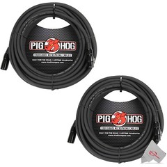 Pig Hog 8mm XLR Microphone Cable Male to Female 50 Ft Premium Mic Cable x2
