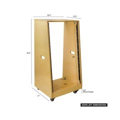 Sound Town DIY Solid Baltic Birch Plywood Slanted 20U Studio Rack, Golden Oak…