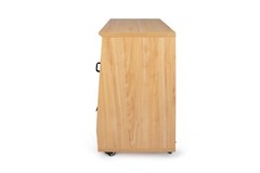 Gator Elite Series 12U Angled Studio Rack with Locking Casters – Maple Finish