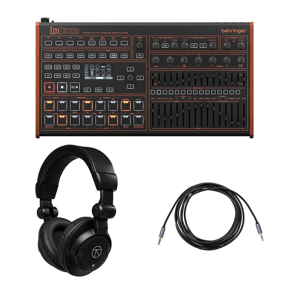 Behringer LM DRUM Classic Hybrid Sampling Drum Machine, Bundle with TAPH100 Head