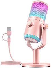 MAONO USB Condenser Microphone Gaming for Windows/Mac/PS4/PS5 DM30 RGB pink New