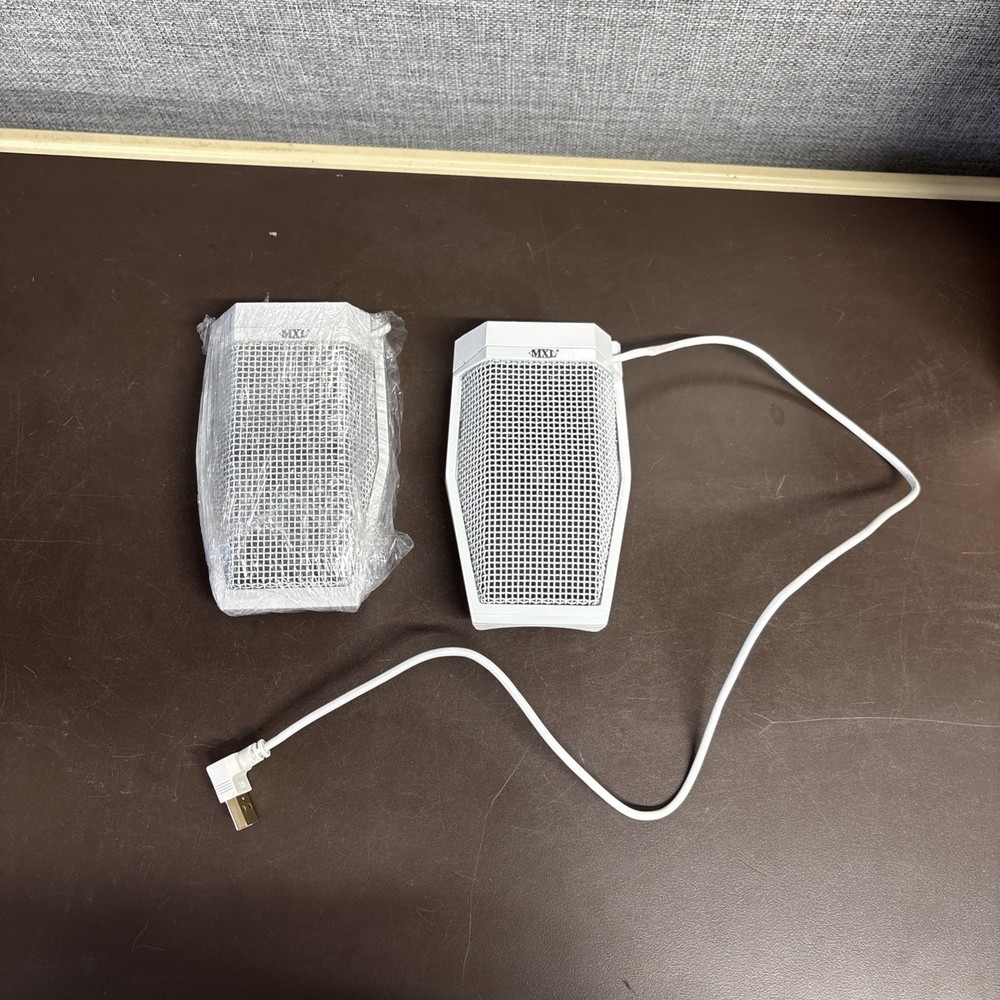 2 Pack Of MXL AC-404 USB Boundary Microphone, White
