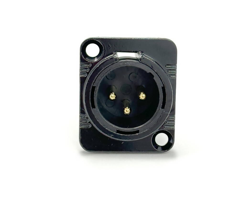 5pcs XLR Male 3Pin Gold Chassis Panel Mount D Series Metal Audio Connector