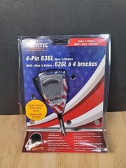 Astatic 4-pin 636L Stars ’n Stripes Noise Canceling Dynamic Mic for CB Radios