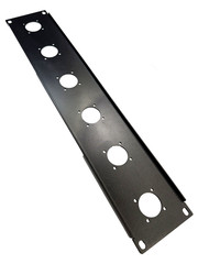 2U Space Black Heavy Rack Panel w/ 6 Large „G“ SpeakOn Cut Outs for NL8 or NL4