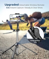 67” Selfie Stick Tripod for iPhone, Lightweight Travel Phone Tripod with Wire…
