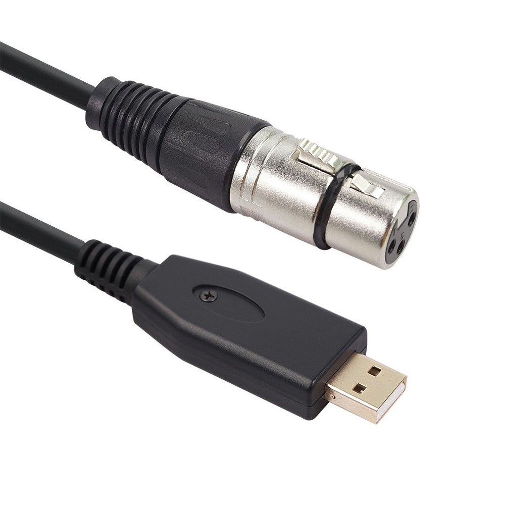 XLR Female to USB Audio Cable Microphone to USB Interface Converter Adapter