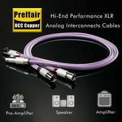 Pair 8N OCC Pure Copper Balanced XLR Cable Carbon Fiber Plug Interconnect Cord