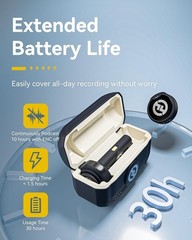 Wireless Microphone Mini Lapel 1000ft Range Hi-Fi Noise Cancellation for Video