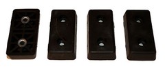 FOUR MEDIUM RECTANGULAR RECTANGLE RUBBER FEET AMPS, CASES MADE IN USA / FREE S&H