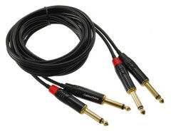 10ft Premium Dual 1/4″ (6.3mm) TS Male to Male Noise Free Left/Right Audio Cable
