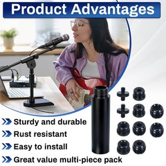 1 Set Mic Stand Adapter Screws Extension Tubes 3/8 1/4 To 5/8 Threads Boom