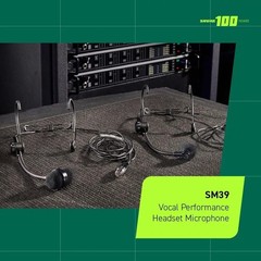 Shure SM39 Headset Microphone Vocal Performance Cardioid Headworn Windscreen OEM