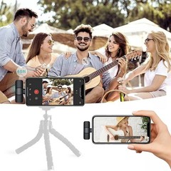 Plug Play Wireless Lavalier Mic Portable Clip Microphone for Phone Video Record