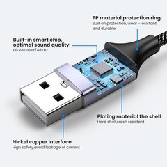 USB to 3.5mm Jack Audio Adapter 0.65Feet/20cm, External Sound Card Support Mi…