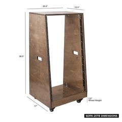 Sound Town DIY Slanted 20U Studio Rack, Plywood, Weathered Brown (SDRK-20TB)