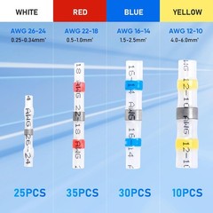 TICONN 100 Pcs Solder Seal Wire Connectors, 100PCS, White, Red, Blue, Yellow